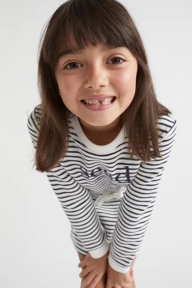 Seed Heritage Dresses Core Logo Dress Midnight Stripe 8211 Girl