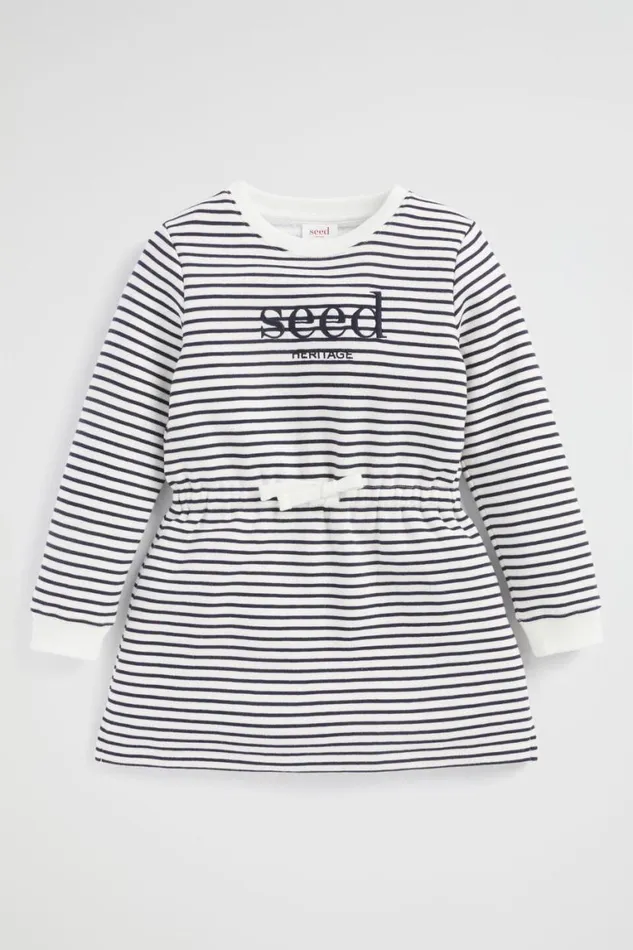 Seed Heritage Dresses Core Logo Dress Midnight Stripe 8211 Girl
