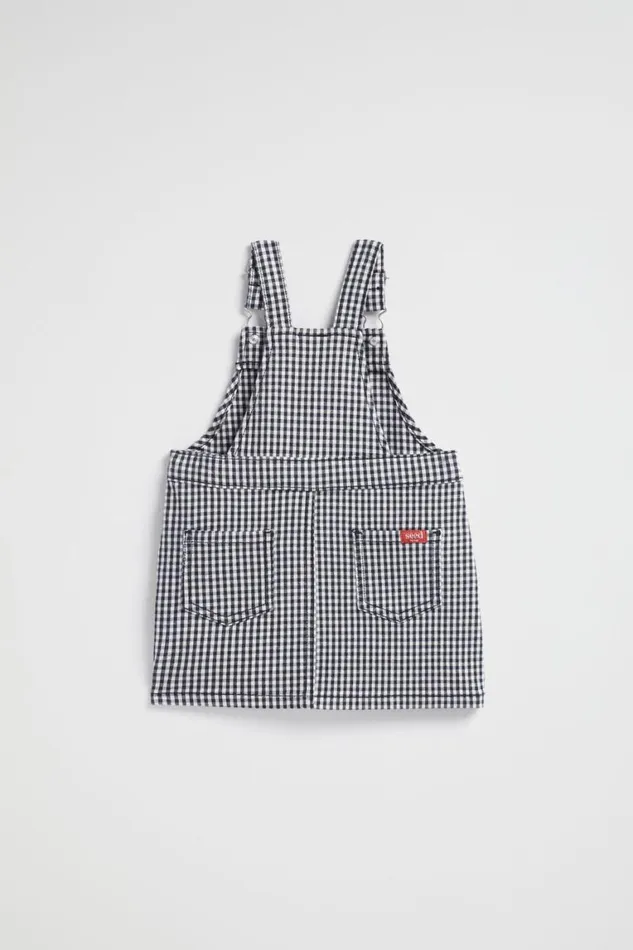 Seed Heritage Dresses Core Logo Pinafore Midnight Gingham 8211 Baby