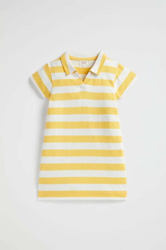 Seed Heritage Dresses Core Rugby Dress Sunshine Stripe 8211 Girl