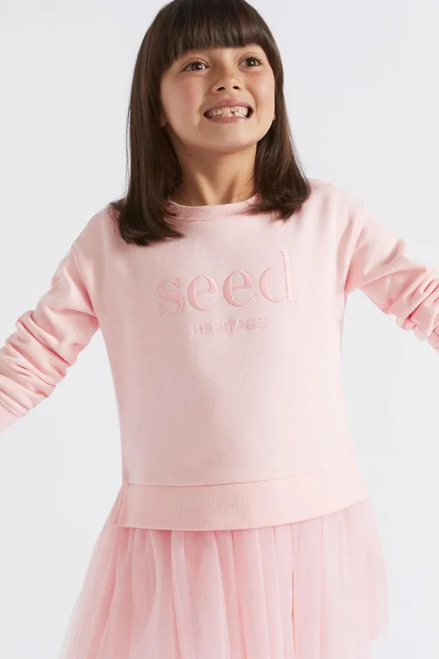Seed Heritage Dresses Core Tutu Logo Dress Dusty Rose 8211 Girl