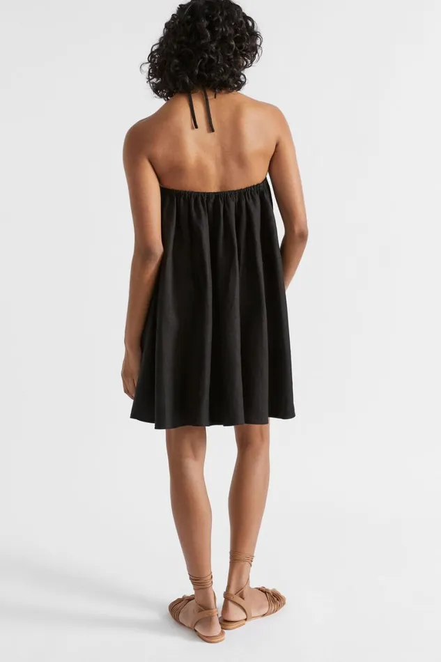 Seed Heritage Dresses Linen Halter Mini Dress Black 8211 Woman