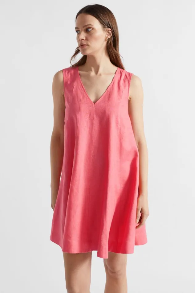Seed Heritage Dresses Linen Panelled Mini Dress Wild Berry 8211 Woman