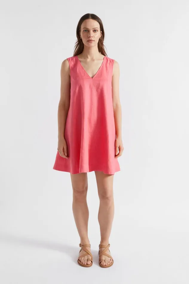 Seed Heritage Dresses Linen Panelled Mini Dress Wild Berry 8211 Woman