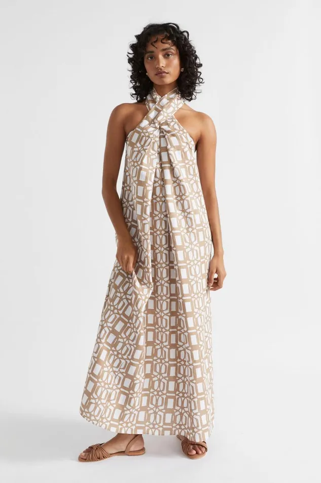 Seed Heritage Dresses Linen Retro Maxi Dress Barley Retro 8211 Woman