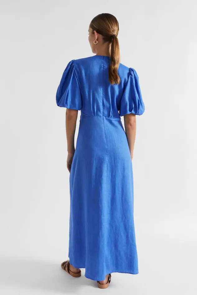 Seed Heritage Dresses Linen Tie Front Maxi Dress Deep Ocean 8211 Woman
