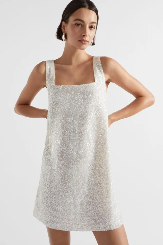 Seed Heritage Dresses Mini Sequin Dress Pearl 8211 Woman