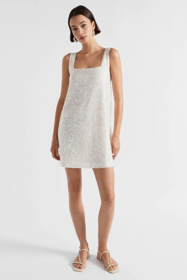 Seed Heritage Dresses Mini Sequin Dress Pearl 8211 Woman