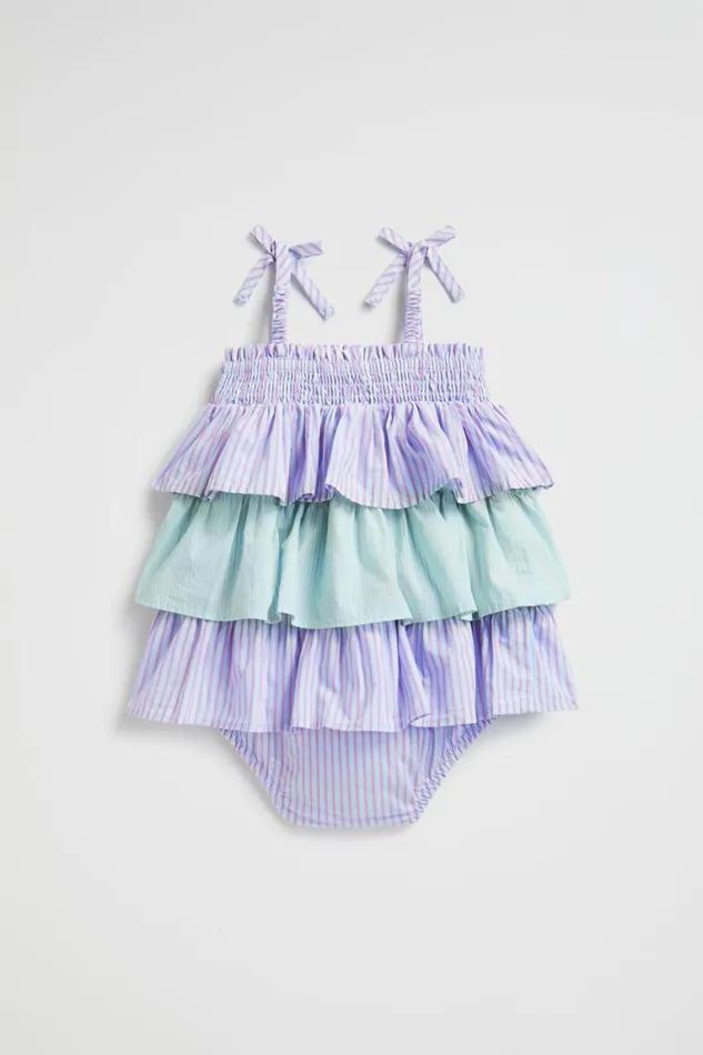 Seed Heritage Dresses Poplin Stripe Romper Baby Blue 8211 Baby