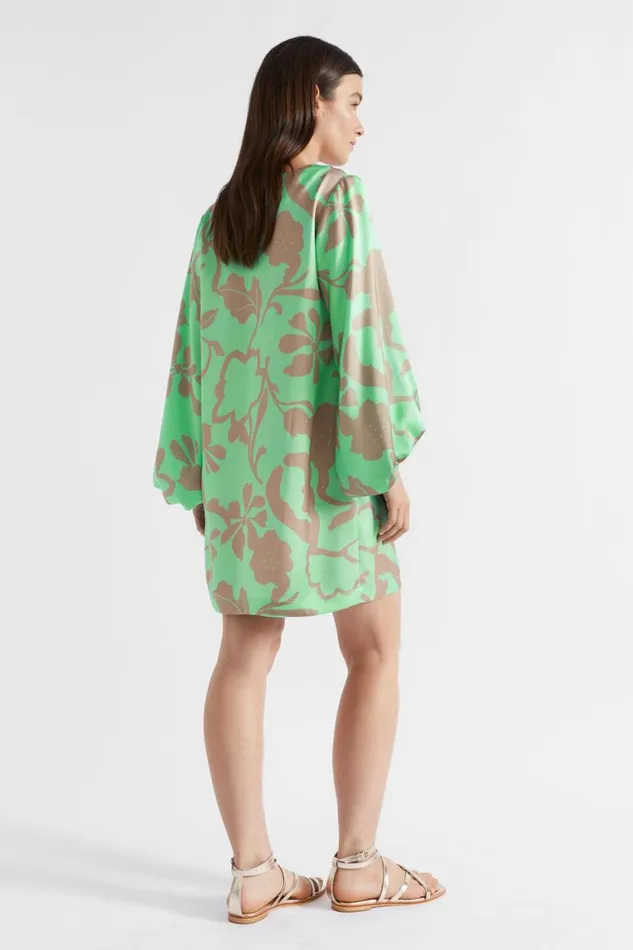 Seed Heritage Dresses Satin Floral Mini Dress Key Lime Floral 8211 Woman