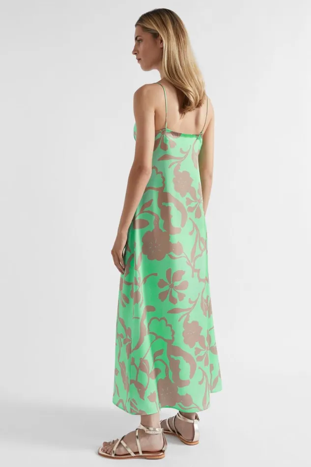 Seed Heritage Dresses Satin Floral Twist Dress Key Lime Floral 8211 Woman