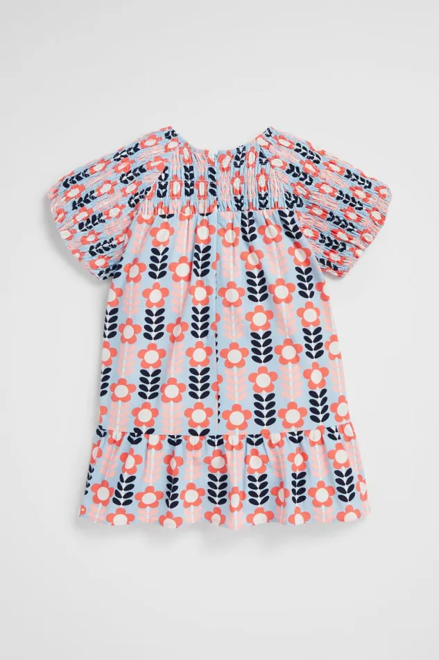 Seed Heritage Dresses Shirred Floral Dress Pale Blue 8211 Girl
