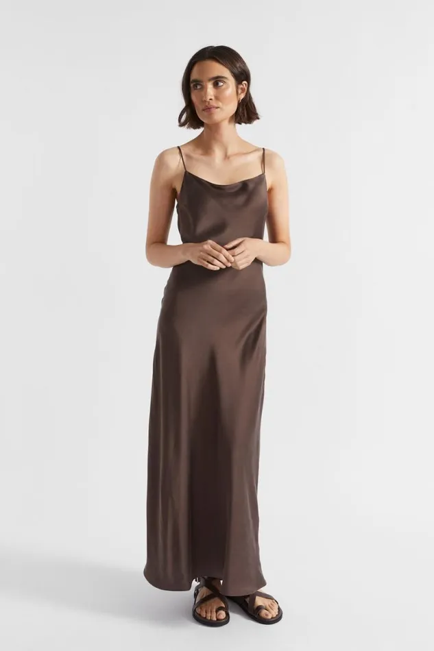 Seed Heritage Dresses Silk Slip Dress Deep Raisin 8211 Woman