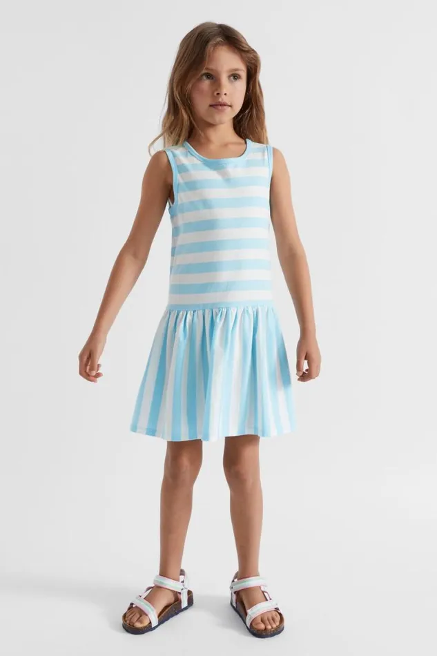 Seed Heritage Dresses Stripe Tank Dress Ocean Blue 8211 Girl