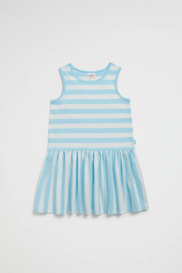 Seed Heritage Dresses Stripe Tank Dress Ocean Blue 8211 Girl