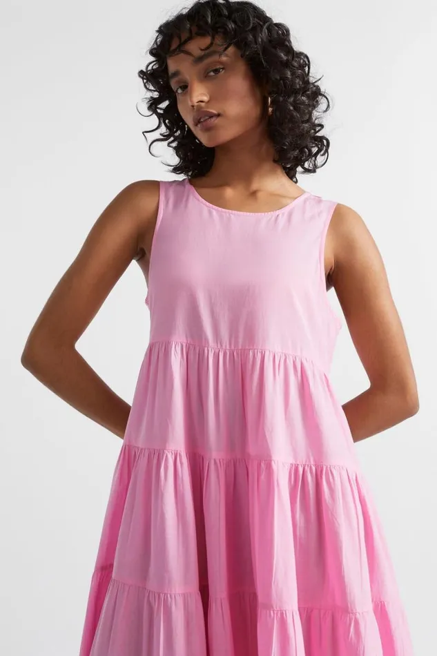 Seed Heritage Dresses Voile Tiered Midi Dress Pink Gin 8211 Woman