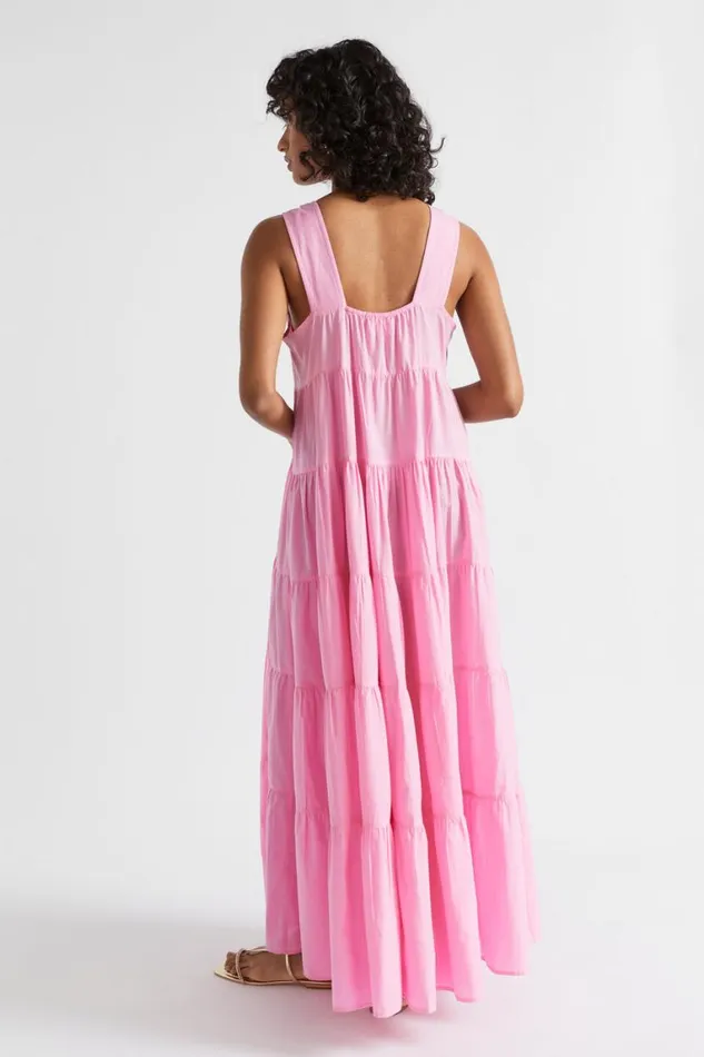 Seed Heritage Dresses Voile Tiered Midi Dress Pink Gin 8211 Woman