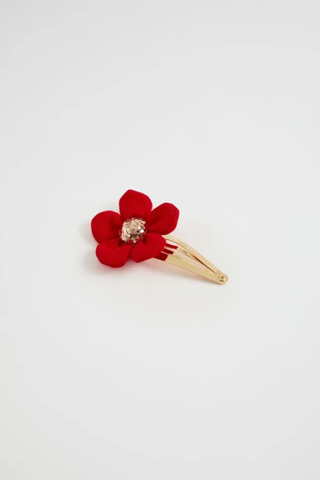 Seed Heritage Hair Accessories Fabric Daisy Snap Red 8211 Girl