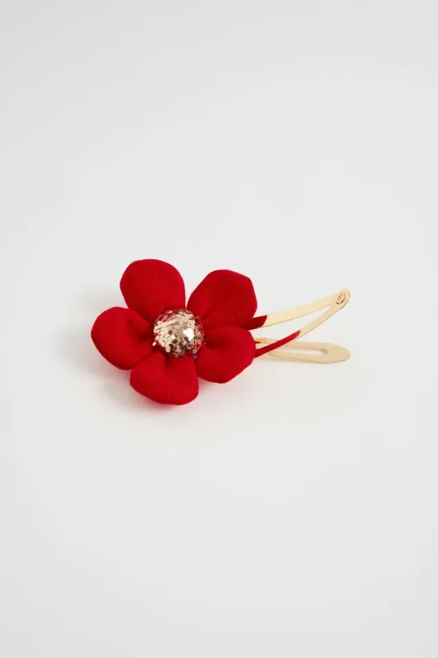 Seed Heritage Hair Accessories Fabric Daisy Snap Red 8211 Girl