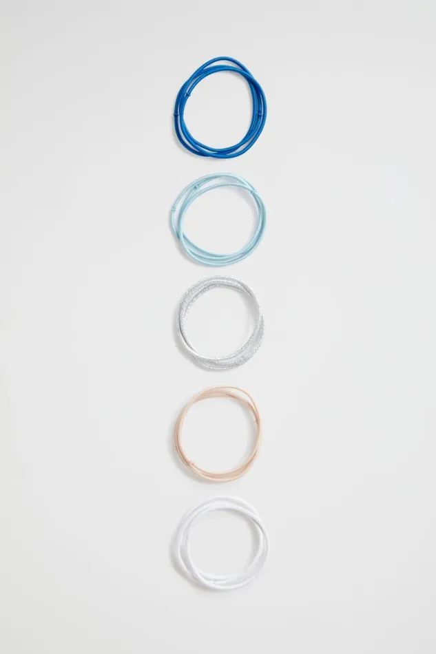 Seed Heritage Hair Accessories Skinny Hair Tie Pack Shimmer Blue 8211 Woman