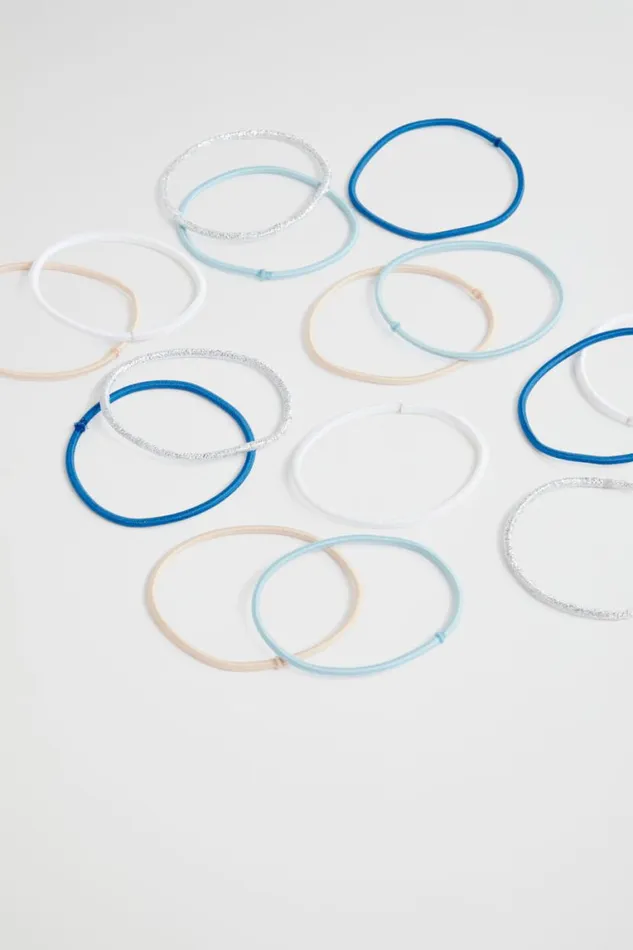 Seed Heritage Hair Accessories Skinny Hair Tie Pack Shimmer Blue 8211 Woman