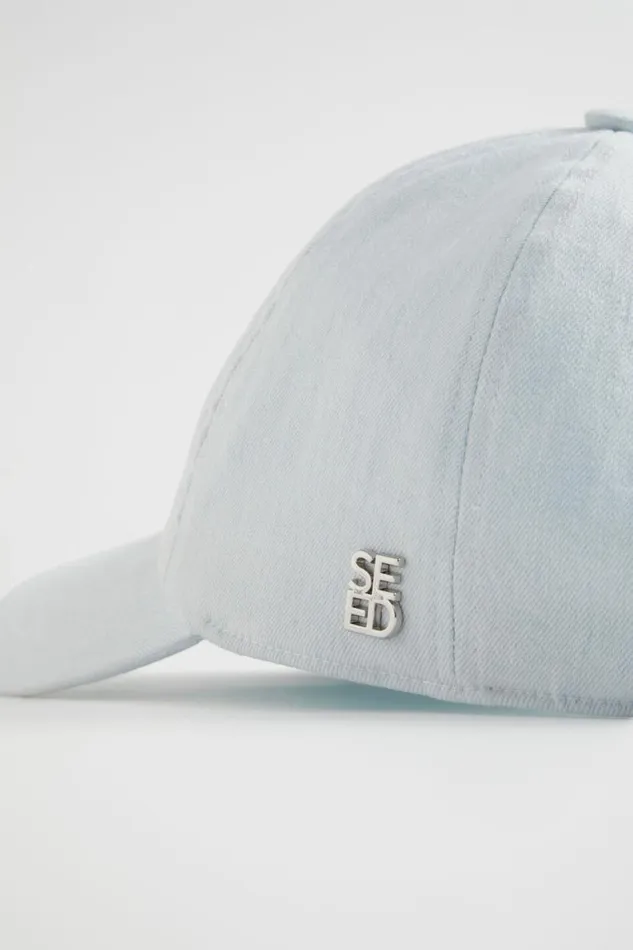 Seed Heritage Hats and Gloves Logo Detail Cap Denim 8211 Woman