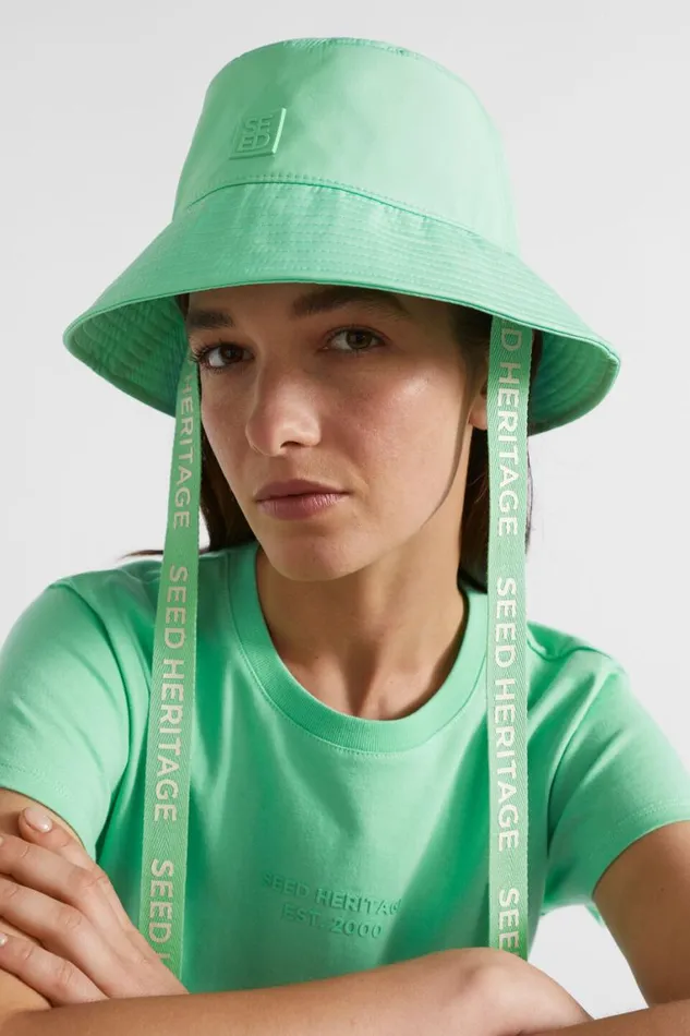 Seed Heritage Hats and Gloves Monochrome Logo Bucket Hat Key Lime 8211 Woman