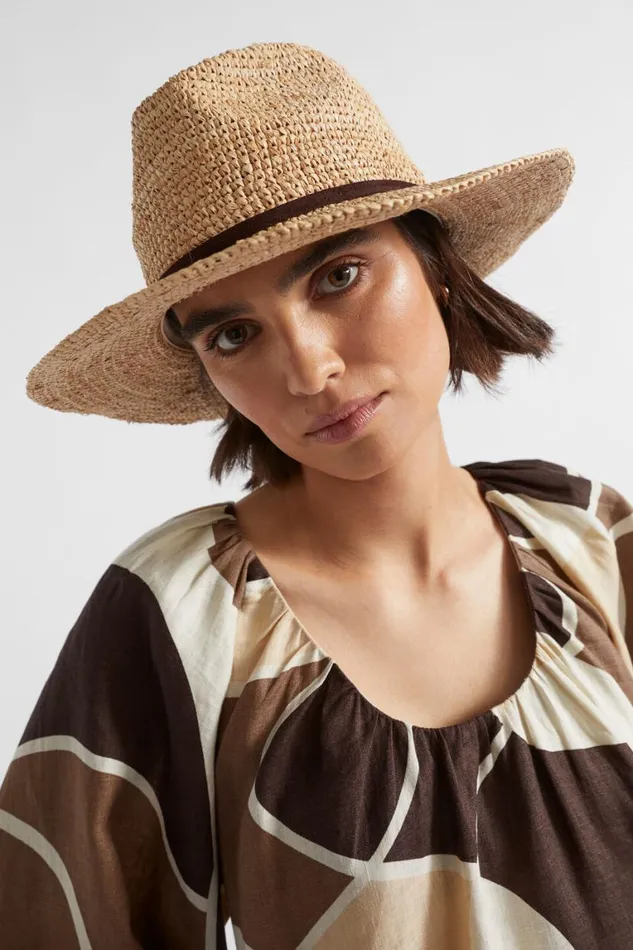 Seed Heritage Hats and Gloves Raffia Fedora Deep Raisin 8211 Woman