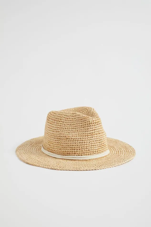 Seed Heritage Hats and Gloves Raffia Fedora Stone 8211 Woman