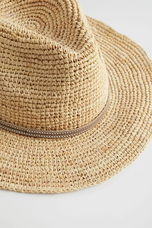 Seed Heritage Hats and Gloves Raffia Stitch Detail Fedora Cookie 8211 Woman