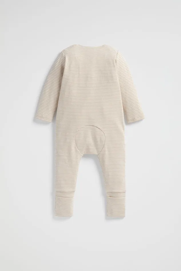 Seed Heritage Jumpsuits and Overalls Core Logo Zipsuit Sand 8211 Newborn