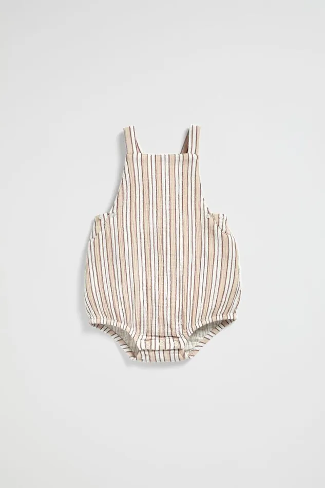 Seed Heritage Jumpsuits and Overalls Stripe Romper Sand 8211 Newborn