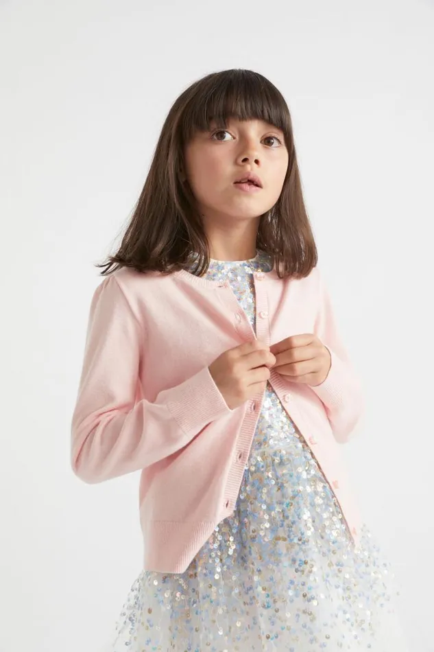 Seed Heritage Knitwear and Sweaters Classic Cardigan Dusty Rose 8211 Girl