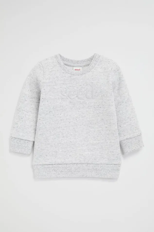 Seed Heritage Knitwear and Sweaters Core Logo Sweat Cloudy Marle 8211 Baby Seed Heritage Knitwear and Sweaters Core Logo Sweat Cloudy Marle 8211 Baby