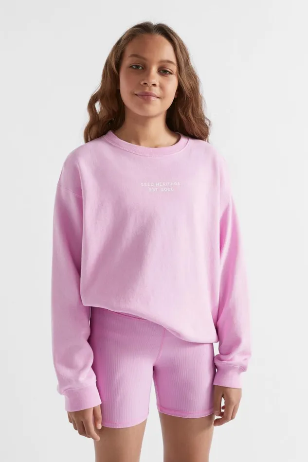 Seed Heritage Knitwear and Sweaters Core Relaxed Sweat Soft Orchid 8211 Teen Girl