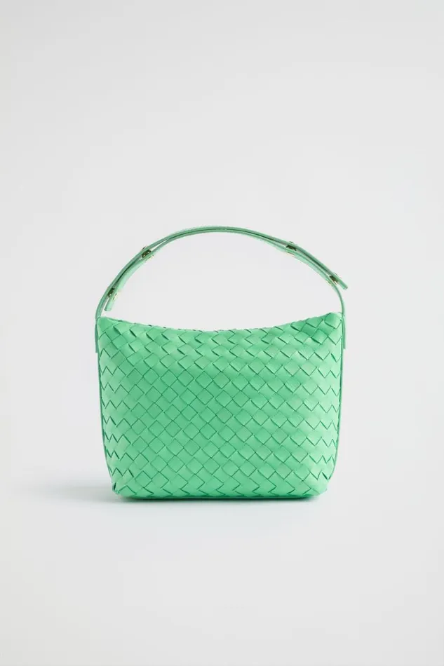 Seed Heritage Leather Bags Leather Woven Shoulder Bag Key Lime 8211 Woman