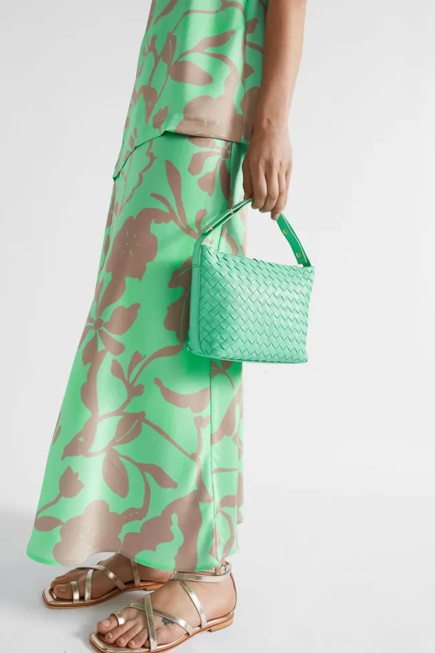 Seed Heritage Leather Bags Leather Woven Shoulder Bag Key Lime 8211 Woman