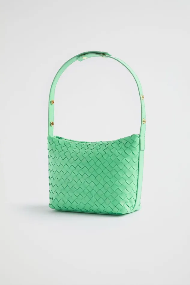 Seed Heritage Leather Bags Leather Woven Shoulder Bag Key Lime 8211 Woman