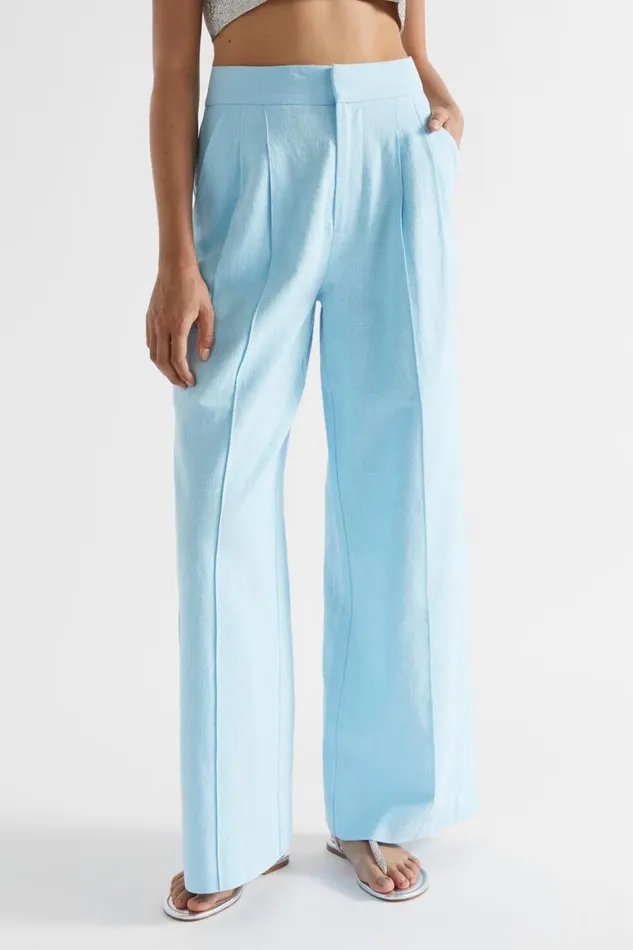 Seed Heritage Pants High Waist Palazzo Pant Shimmer Blue 8211 Woman