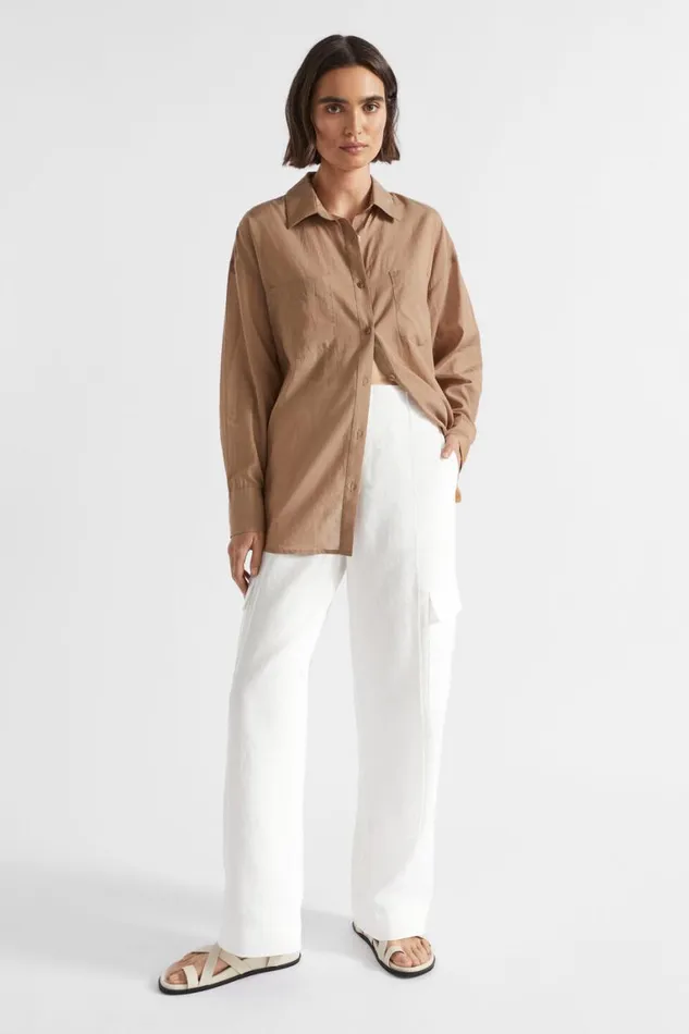 Seed Heritage Pants Linen Cargo Pant Cloud Cream 8211 Woman