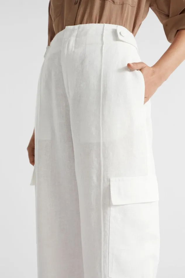 Seed Heritage Pants Linen Cargo Pant Cloud Cream 8211 Woman