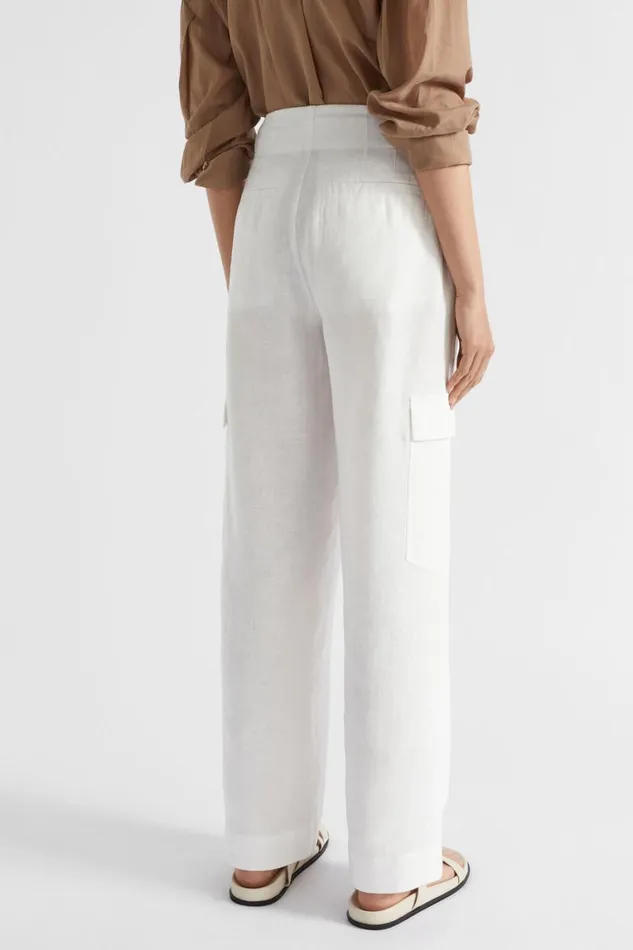 Seed Heritage Pants Linen Cargo Pant Cloud Cream 8211 Woman