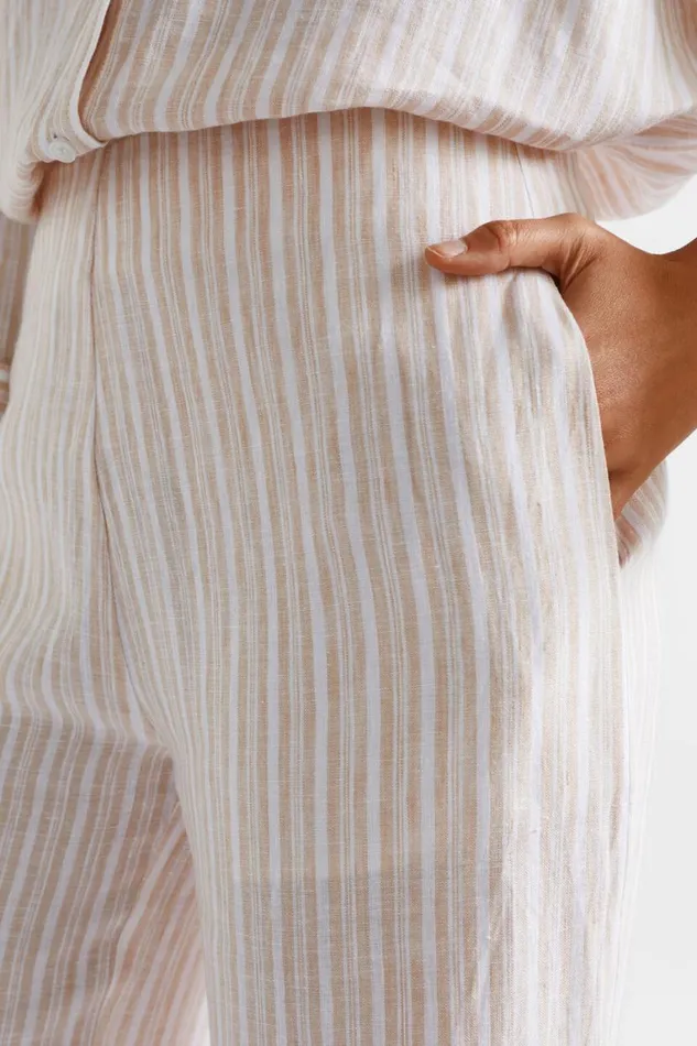 Seed Heritage Pants Linen Variegated Pant Soft Wheat Stripe 8211 Woman