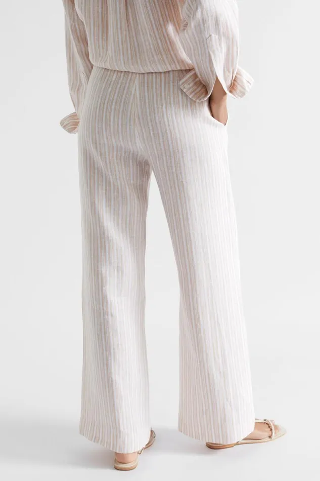Seed Heritage Pants Linen Variegated Pant Soft Wheat Stripe 8211 Woman