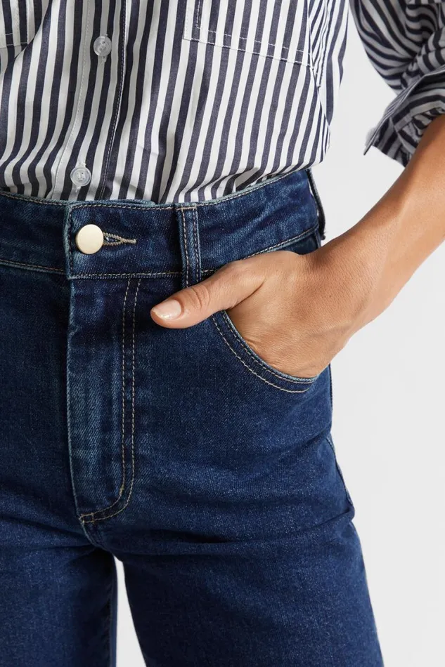 Seed Heritage Pants Slim Leg Long Jean Night Blue Denim 8211 Woman