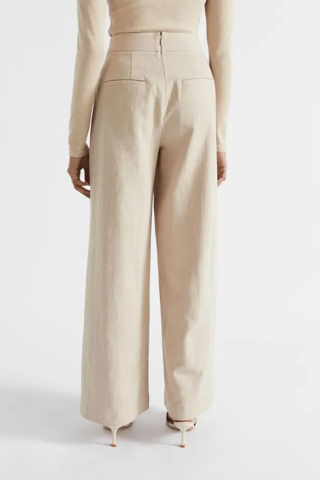 Seed Heritage Pants Textured Button Detail Pant Cool Sand 8211 Woman
