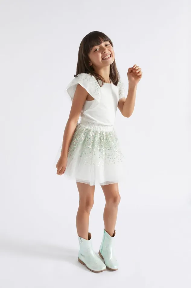 Seed Heritage Party Sequin Sleeve Tee Canvas 8211 Girl
