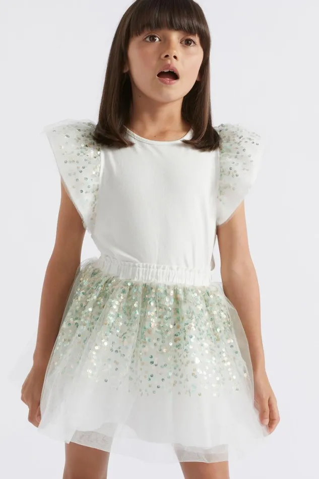Seed Heritage Party Sequin Sleeve Tee Canvas 8211 Girl