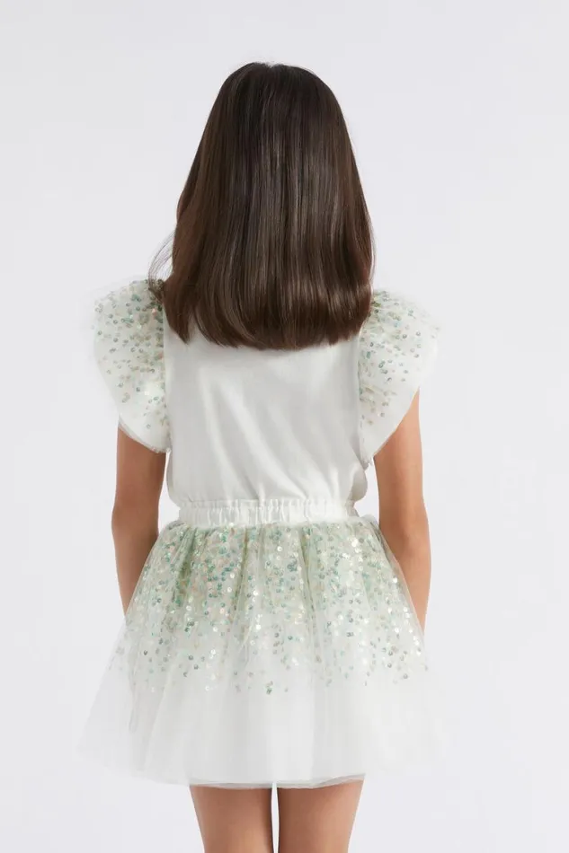 Seed Heritage Party Sequin Sleeve Tee Canvas 8211 Girl