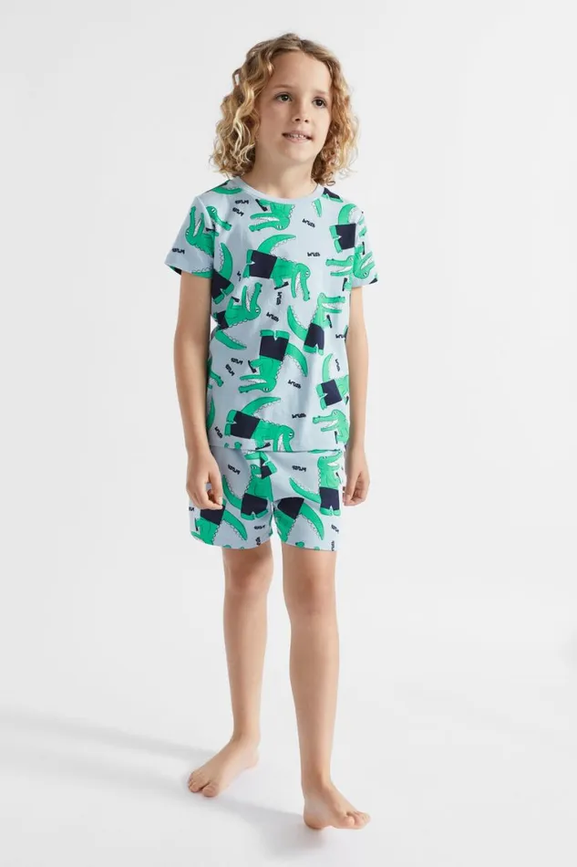 Seed Heritage Pyjamas and Sleepwear Croc Pyjama Pale Blue 8211 Boy